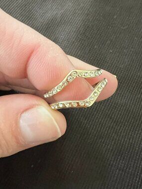 Yellow Gold Ring Enhancer 925 Sterling Silver Ring Guard Wedding Band CZ Round